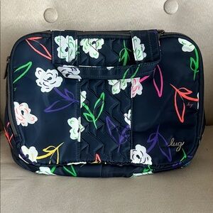 EUC Lug Flatbed Deluxe Cosmetic Case in Bright Fliral